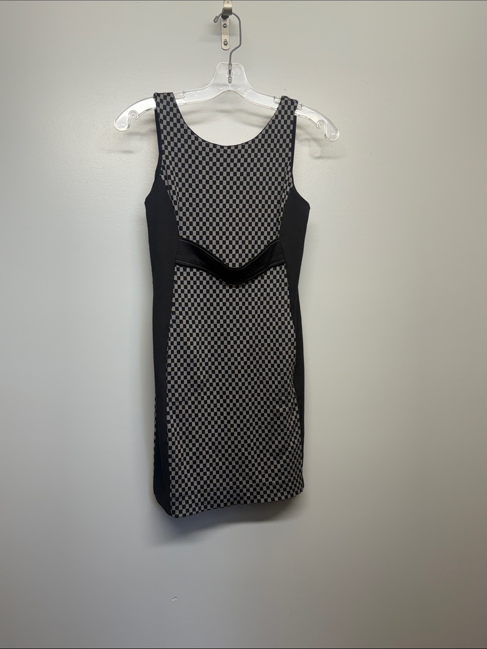 Hype Black and White Check Sheath Mini Dress